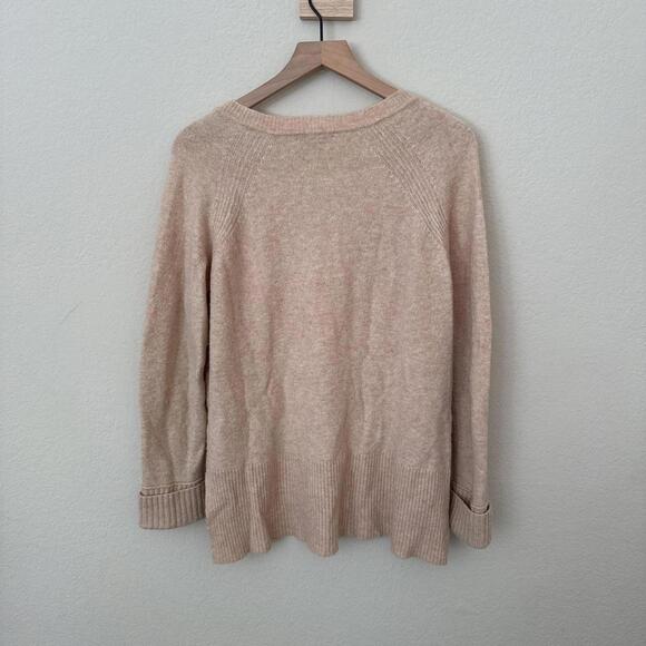 J.Crew Oatmeal Wool Alpaca Soft V-Neck Sweater Women’s M - Picture 3 of 3